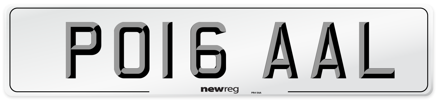 PO16 AAL Number Plate from New Reg